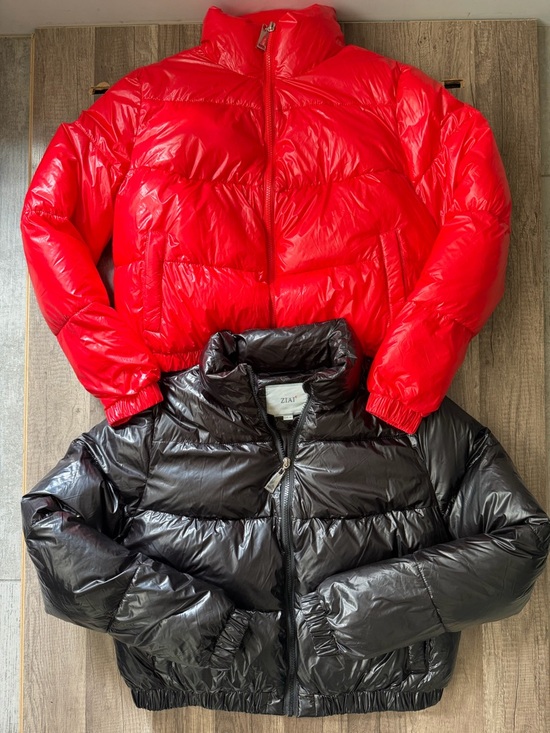 ziai Jackets & Blazers - ZIAI NEW Black Shiny Puffer Jacket + Red Puffer size 42 Large